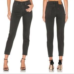 Levi's Wedgie Raw Hem Skinny Jeans Charcoal/Faded Black Size 27
